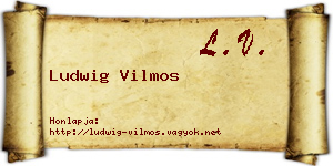 Ludwig Vilmos névjegykártya